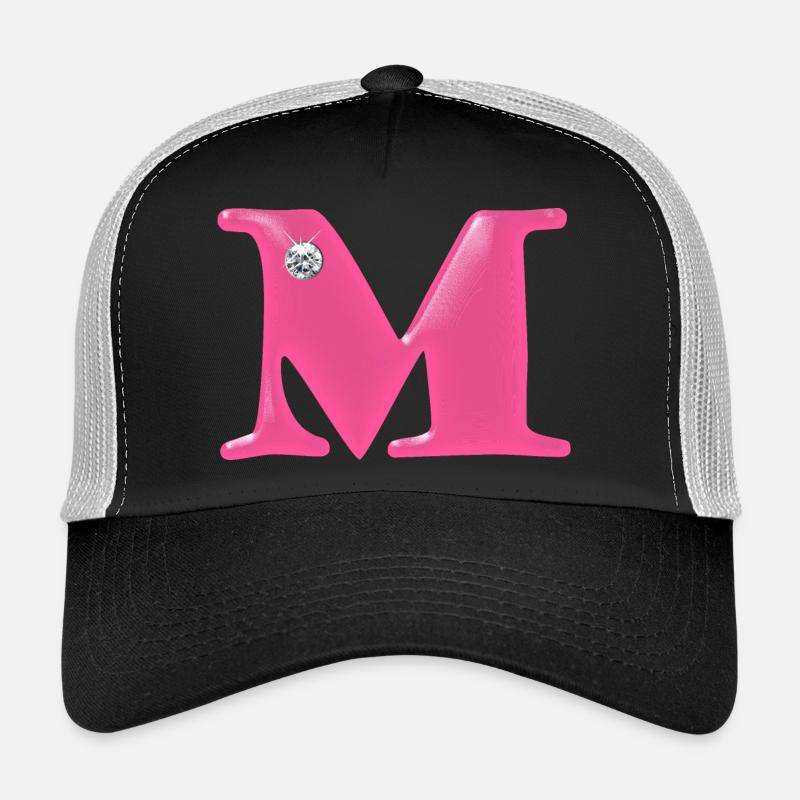 Lettre M Strass Casquette trucker 