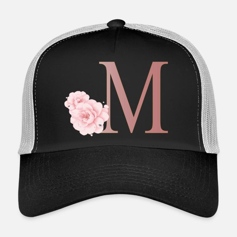 Buchstabe M mit Blumen Trucker Cap