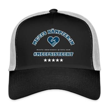 COMBATTANT [collage 💙 bleu] - Casquette trucker  - noir/gris pierre - Devant