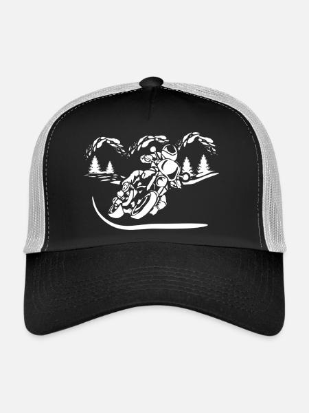 Motorcycle Forest Silhouette - Trucker Cap - black/stone grey - Front