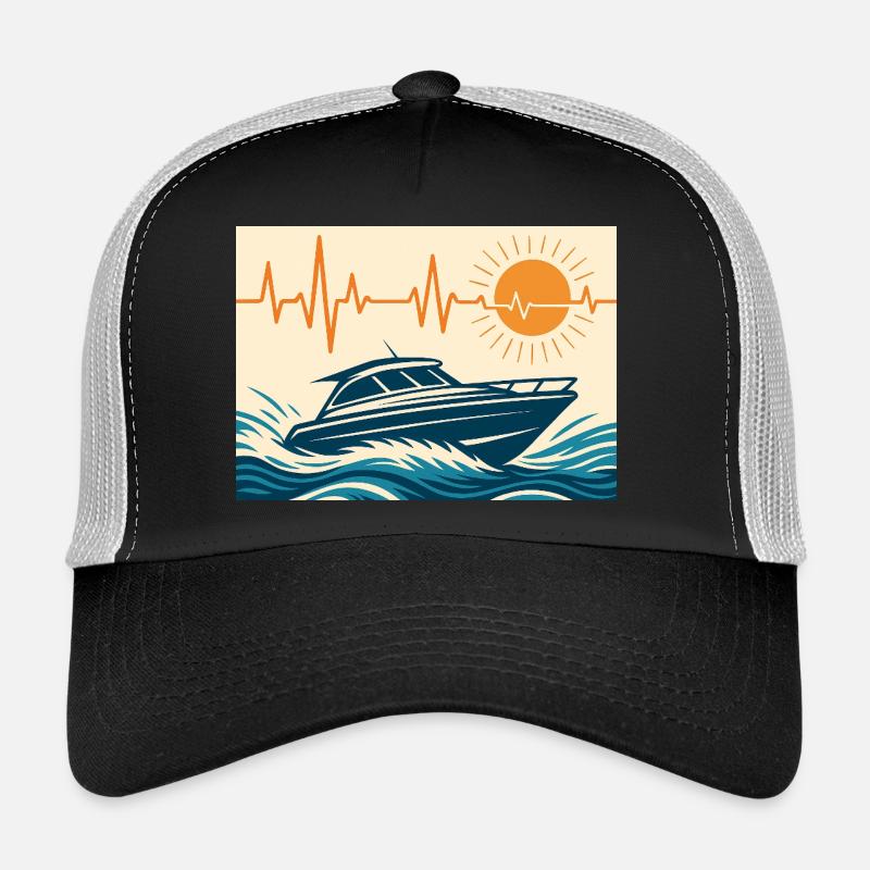 Maritime sunset by motorboat Trucker Cap