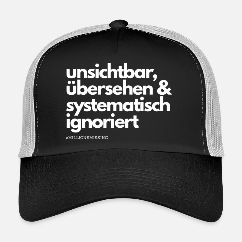 ME/CFS systematisch ignoriert white - Trucker Cap - Schwarz/Steingrau