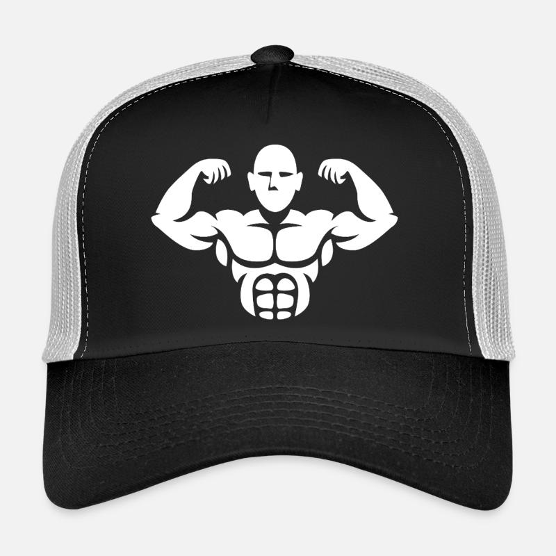 Bodybuilder Silhouette – Muskelpower Design Trucker Cap