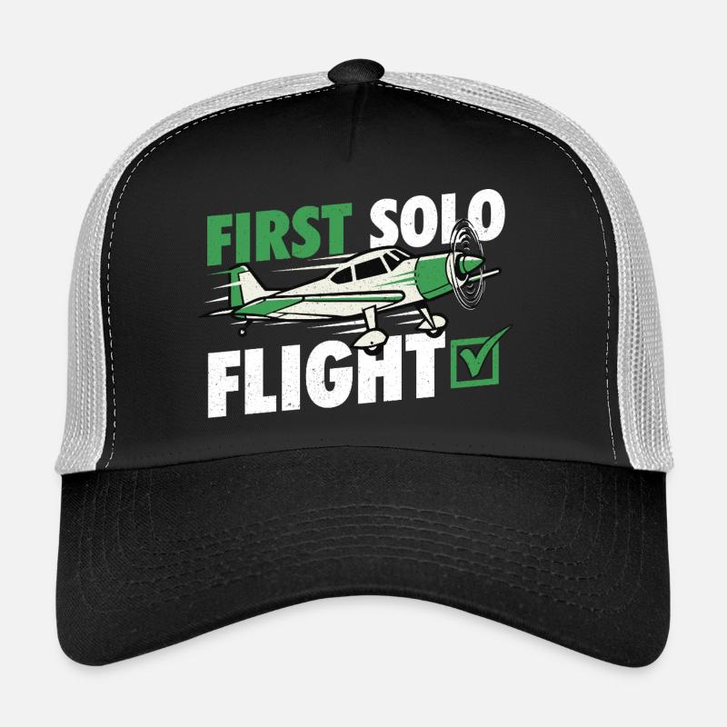 First Solo Flight Pilot Humor Aviation Student  Trucker Cap