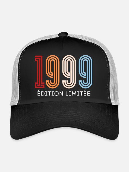 1999 édition limitée vintage - Casquette trucker  - noir/gris pierre - Devant