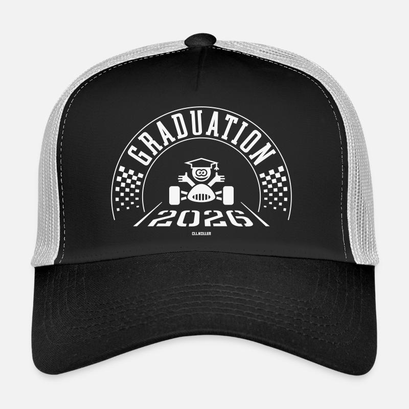 Remise des diplômes 2026 - L’école est terminée - Ligne d’arrivée - W Casquette trucker 