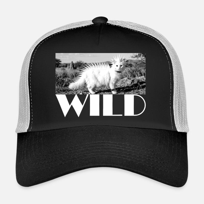 Wild punky cat with spiked mane wild Trucker Cap