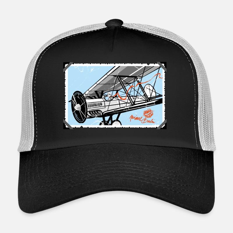 biplan - Casquette trucker  - noir/gris pierre