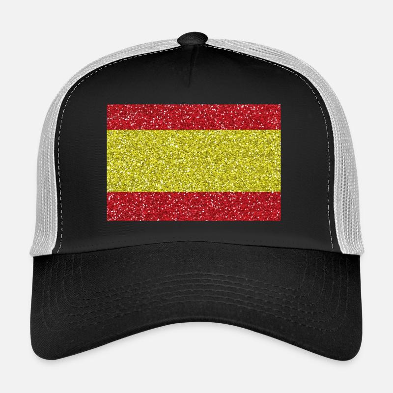 Spain flag flag glitter spanish flag - Trucker Cap - black/stone grey