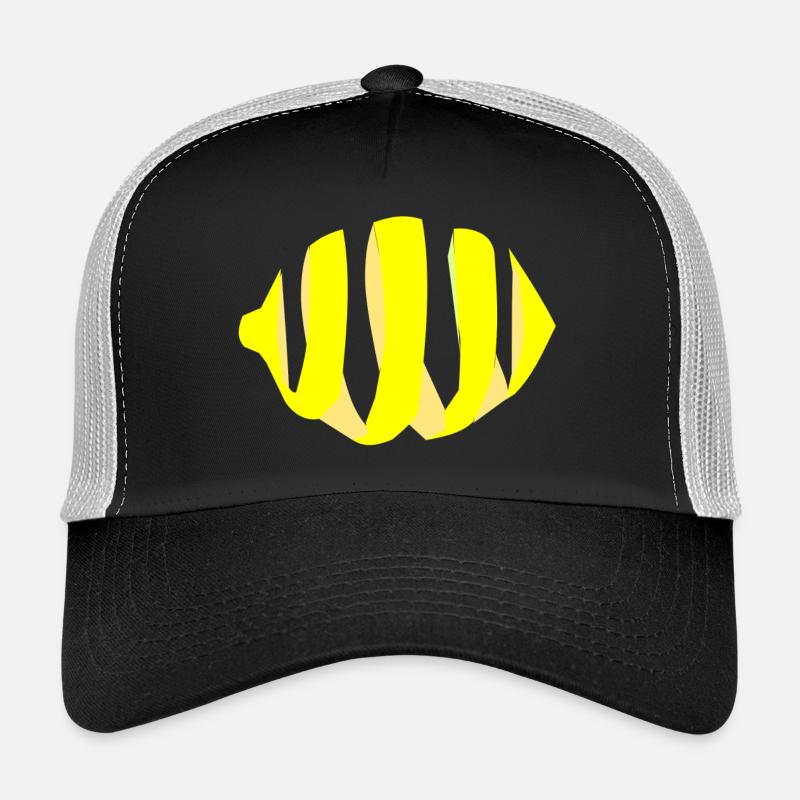 Zitrone Schale Obst Frucht Sauer Geschenkidee - Trucker Cap - Schwarz/Steingrau