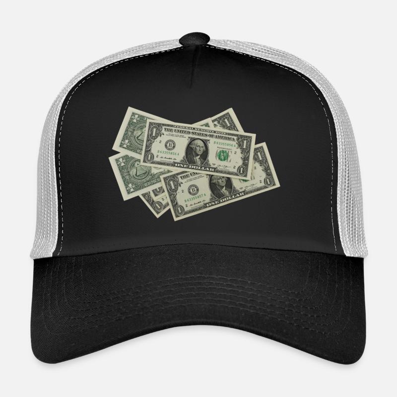 Geld - Dollar - Bargeld - Trucker Cap - Schwarz/Steingrau