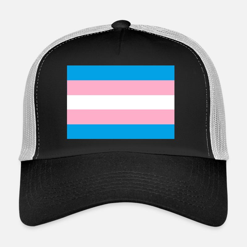 Transgender Pride Flag - Trucker Cap - black/stone grey