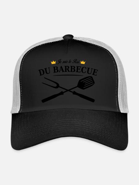 roi du barbecue - Casquette trucker  - noir/gris pierre - Devant
