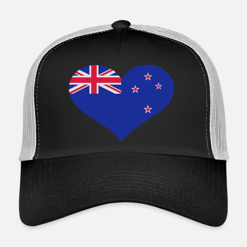 Neuseeland - Trucker Cap - Schwarz/Steingrau