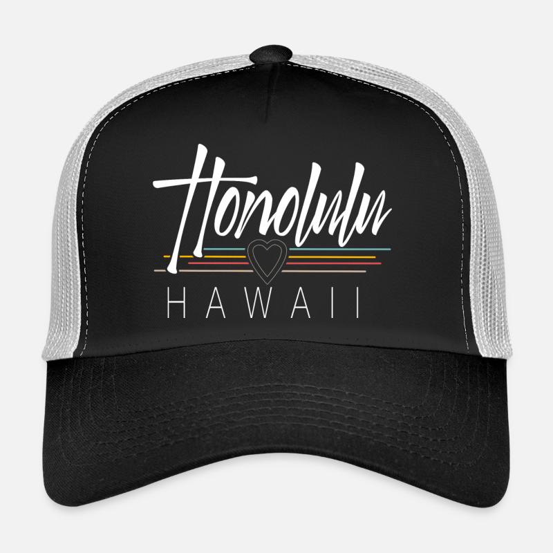 Honolulu Hawaii - Trucker Cap - Schwarz/Steingrau