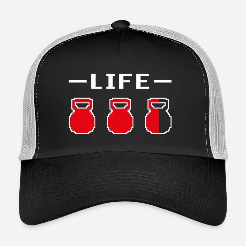 Kettlebell Life Pixelated Dark Trucker Cap