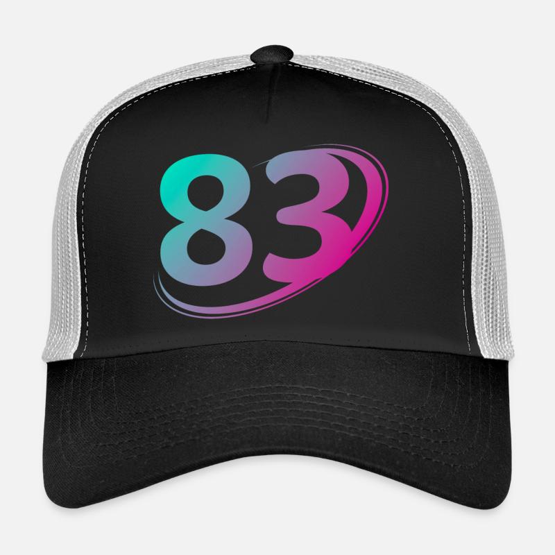 Numéro 83 multicolore Casquette trucker 