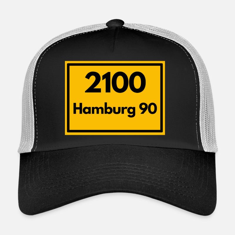 Panneau de lieu - puis rétro ancien code postal 2100 HAMBOURG 90 Casquette trucker 