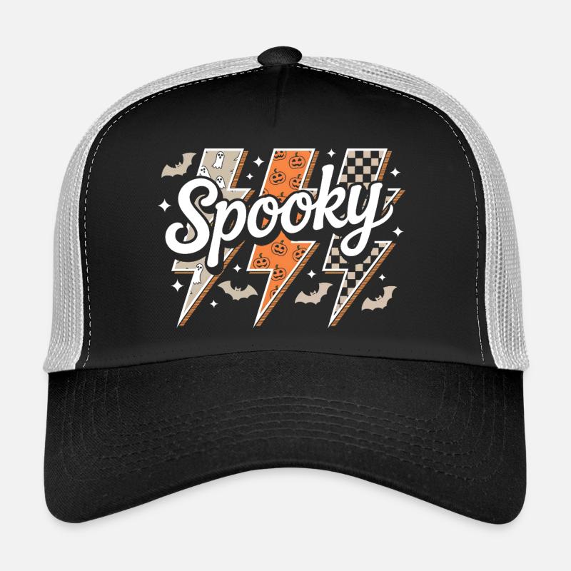 Gruseliger Retro Blitz Halloween Trucker Cap