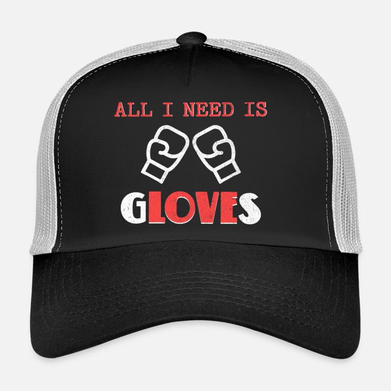 Bold Boxing Gloves Illustration Design Trucker Cap