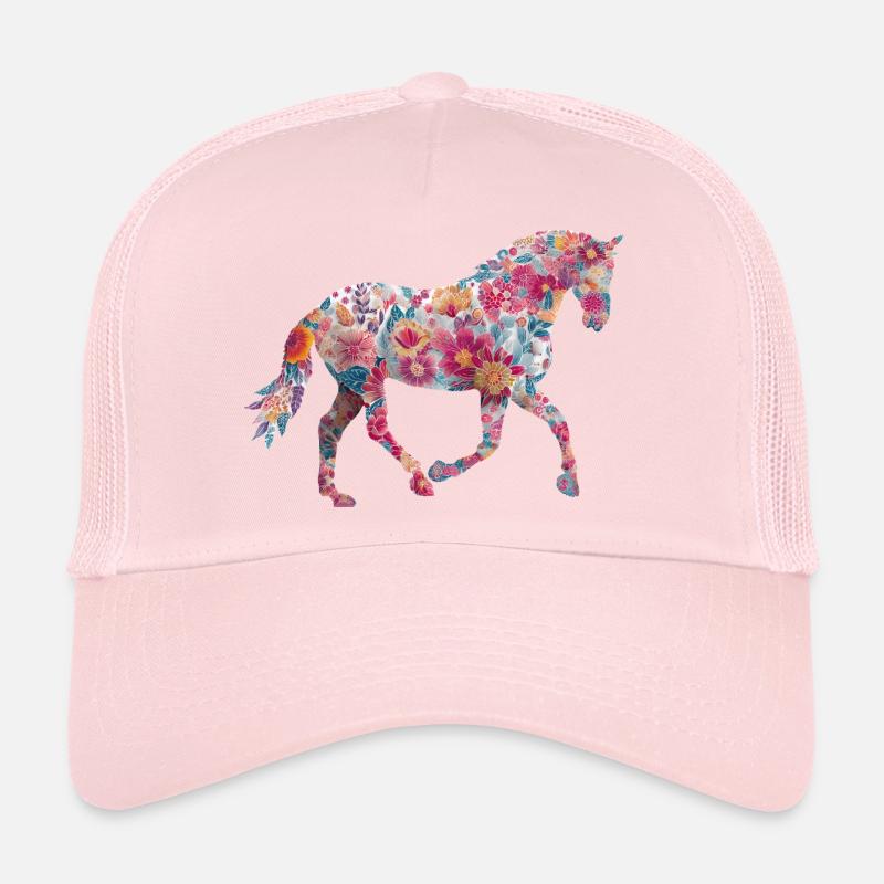 Pferd Blumen Muster Trucker Cap