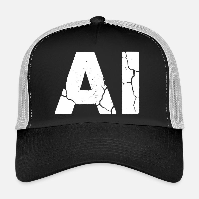 AI Artificial Intelligence Text Grunge Vektor Trucker Cap