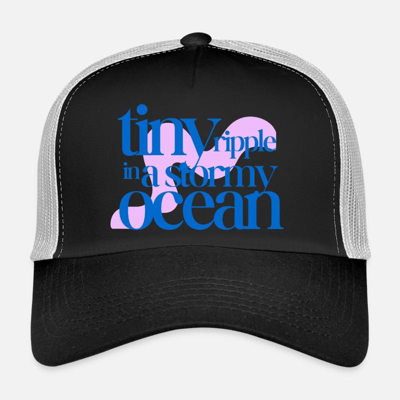 Tiny ripple in a stormy ocean (rosè background) - Trucker Cap - Schwarz/Steingrau
