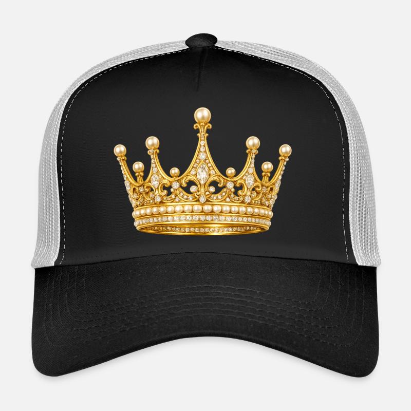 Couronne royale dorée avec des perles Casquette trucker 