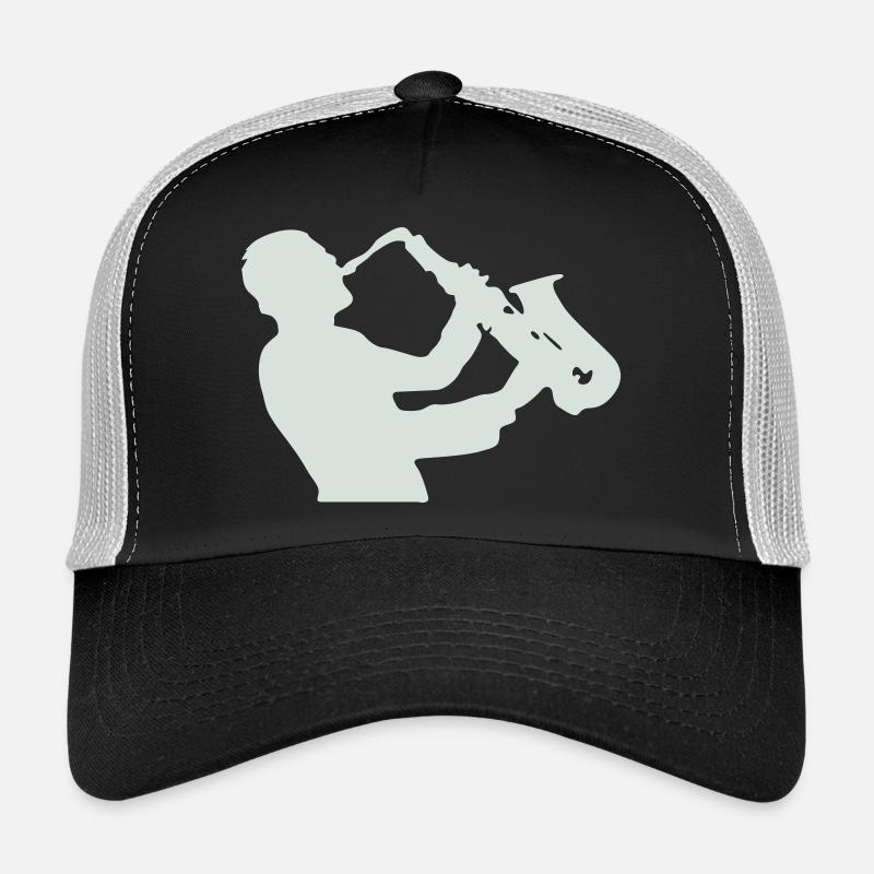 Jazz Saxophone Silhouette Casquette trucker 