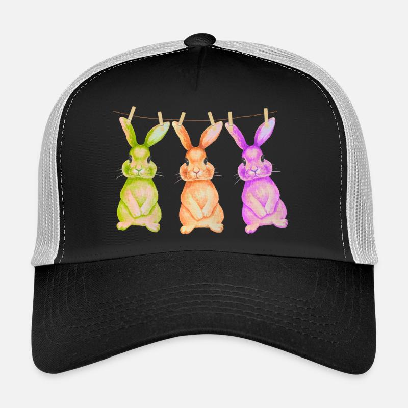 Bunny T-Shirt Cute Clothesline Easter Design Gift Trucker Cap