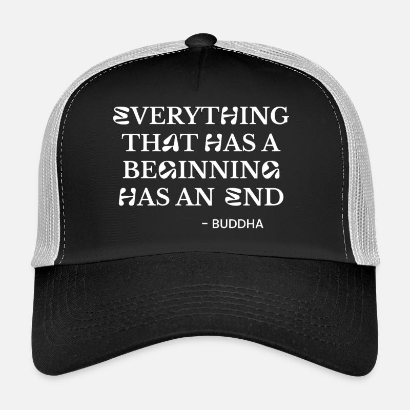 Buddha-Zitat-Tee - Trucker Cap - Schwarz/Steingrau
