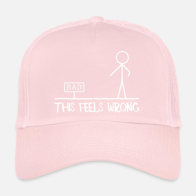 This Feels Wrong Stick Figure Humor Jokes Funny Trucker Cap
