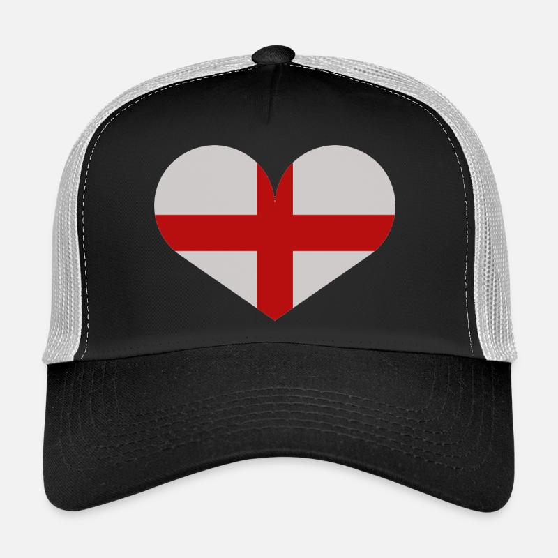 Drapeau anglais en forme de cœur Casquette trucker 