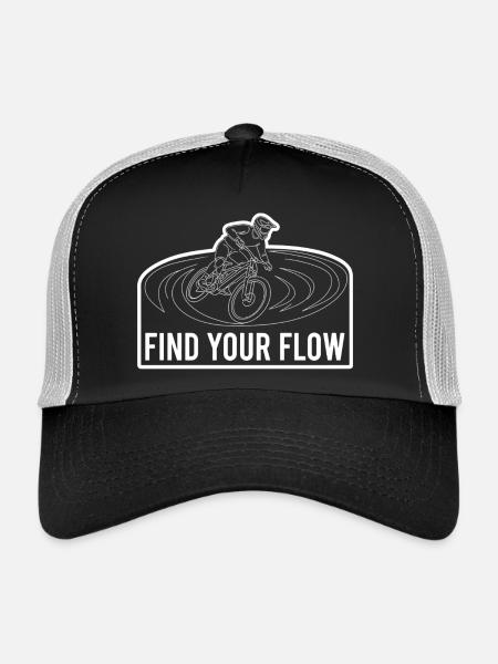 E-MTB Rider Find Your Flow Line Art - Trucker Cap - black/stone grey - Front