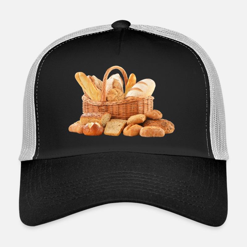 bread brooches crossaint bakery baguette bread bu - Trucker Cap - black/stone grey