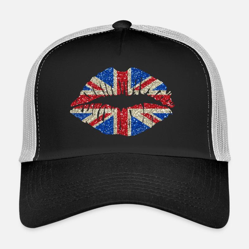 lèvres sexy: Angleterre Union Jack Casquette trucker 