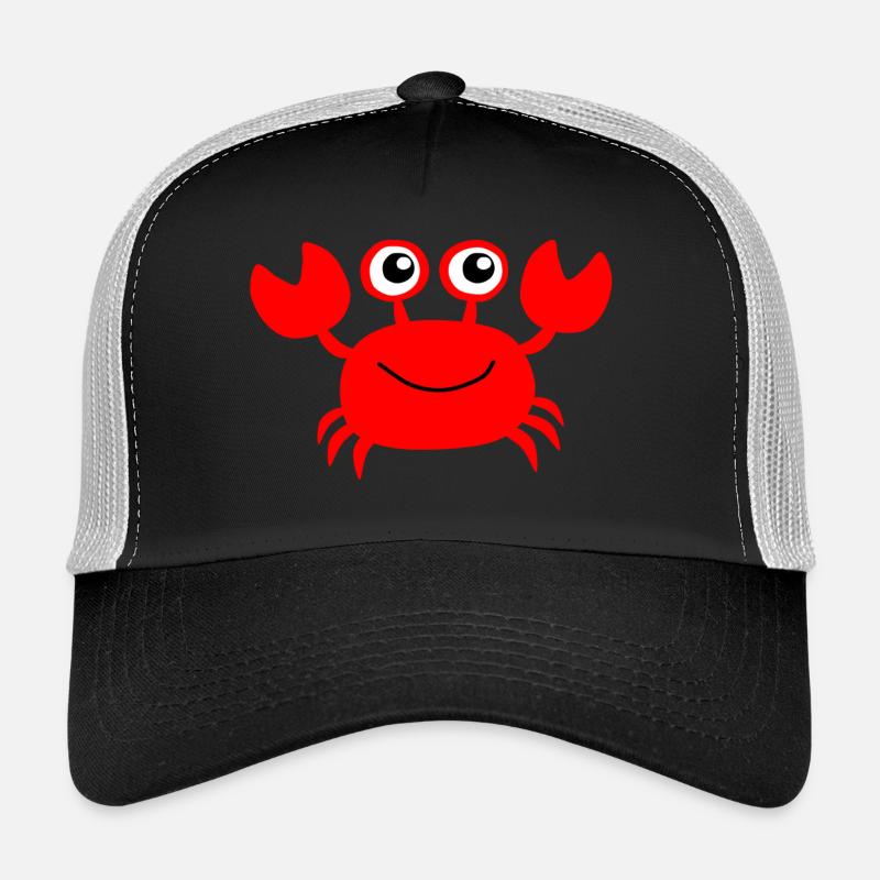 Rote Krabbe Cartoon - Trucker Cap - Schwarz/Steingrau