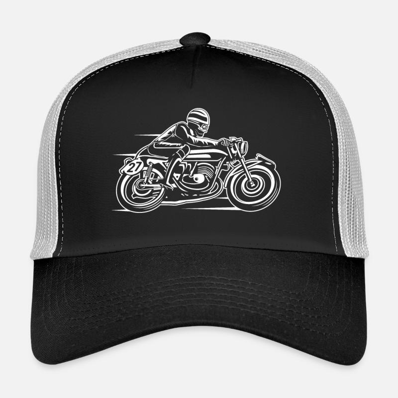 Cafe Racer Motorcycle 03_wei ß - Trucker Cap - black/stone grey