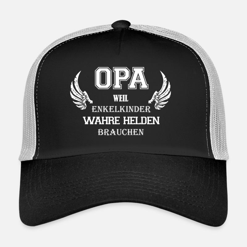 Opa Held - Trucker Cap - Schwarz/Steingrau