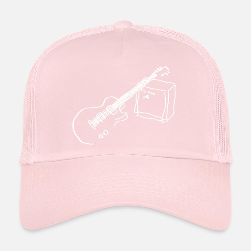 Guitare électrique blanche Casquette trucker 