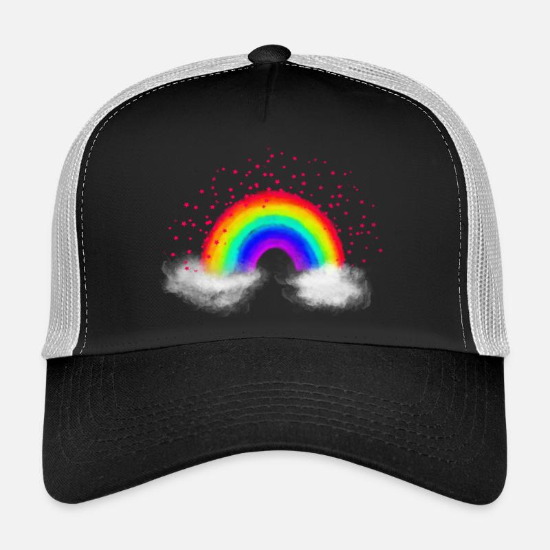 Regenbogen Wolken - Trucker Cap - Schwarz/Steingrau