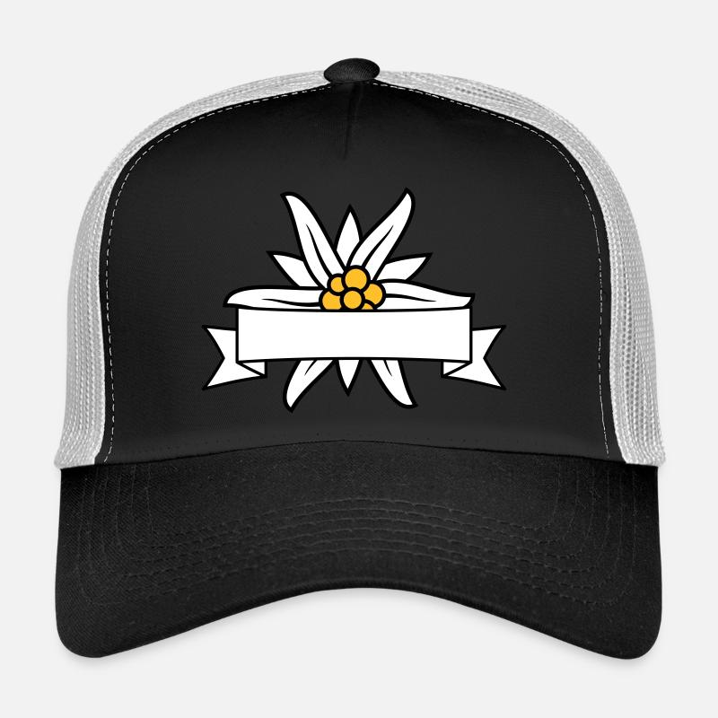 Text Banner Edelweiss - Trucker Cap - Schwarz/Steingrau