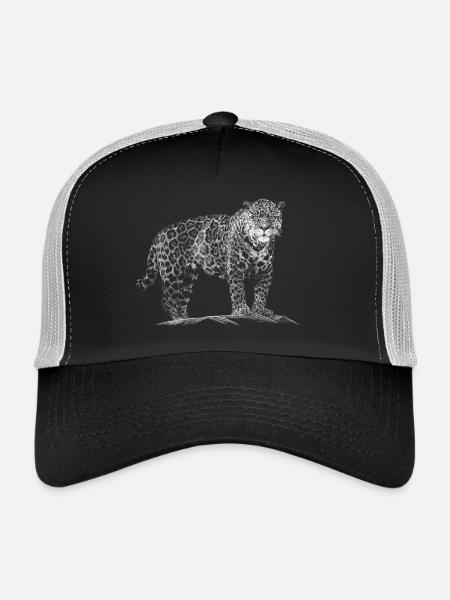 Leopard - Trucker Cap - black/stone grey - Front