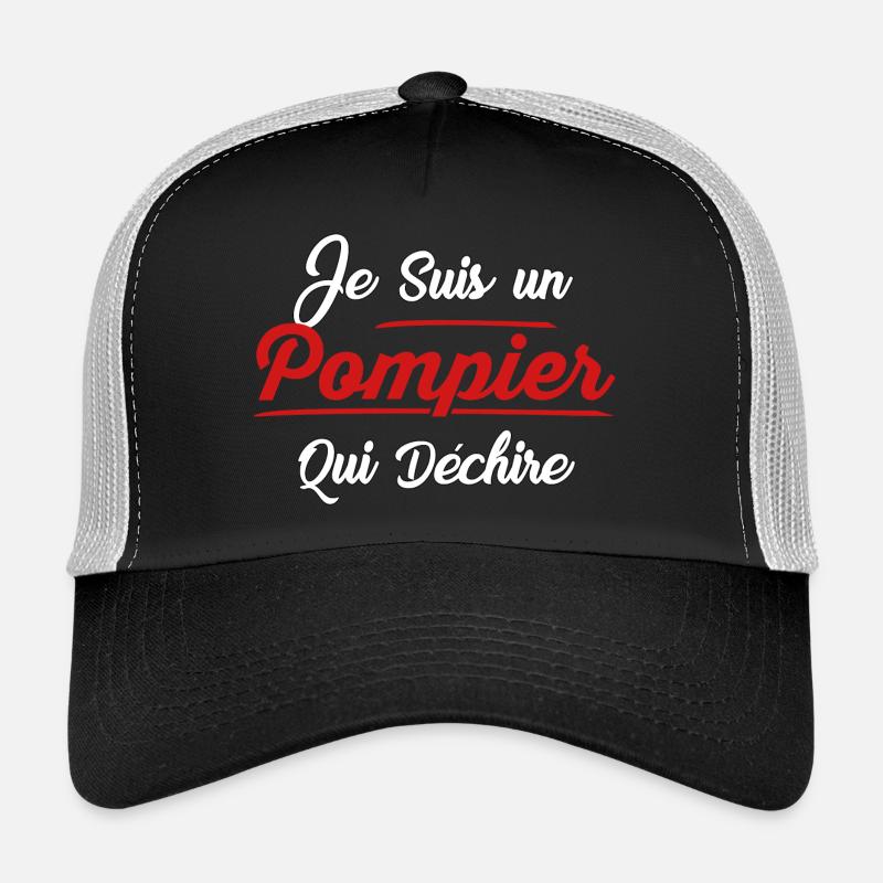 pompier qui dechire - Casquette trucker  - noir/gris pierre