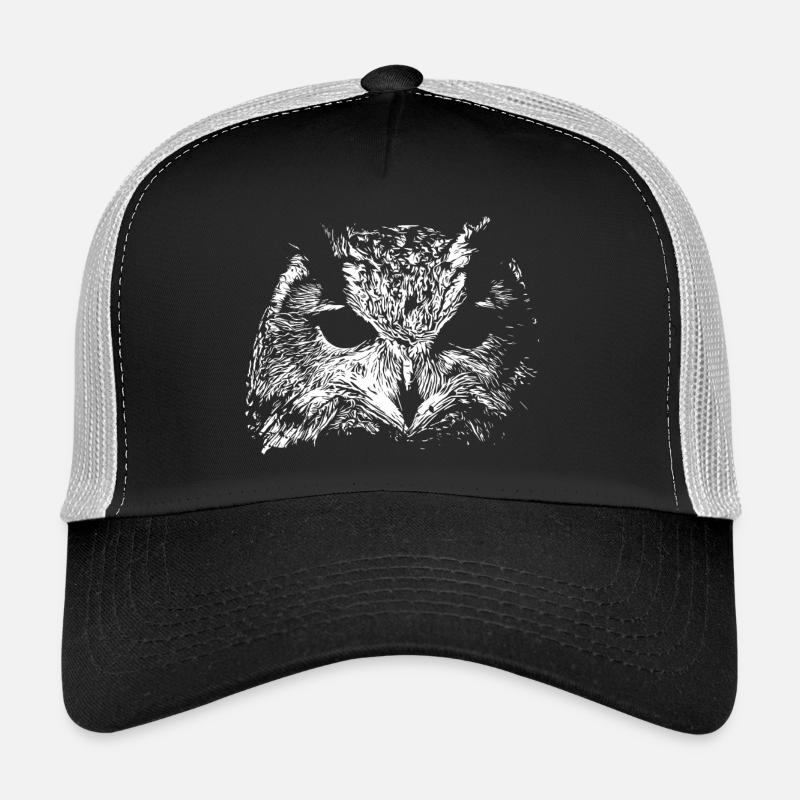 Gruselige Eule - Trucker Cap - Schwarz/Steingrau