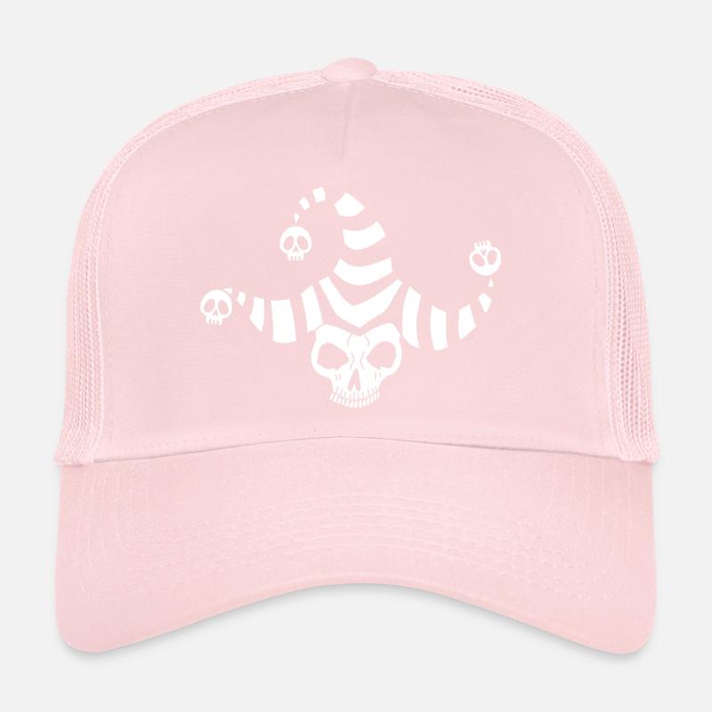 Crâne de bouffon blanc Casquette trucker 