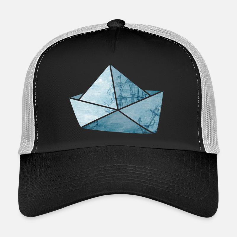 Papierboot Anker See Meer Schiff Urlaub Boot Trucker Cap