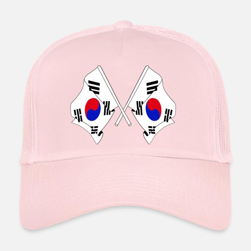 Deux drapeaux croisés de la Corée du Sud Casquette trucker 