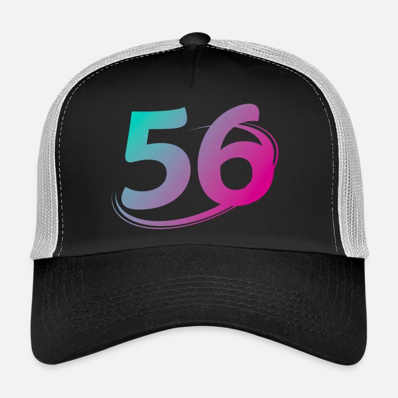 Numéro 56 multicolore Casquette trucker 