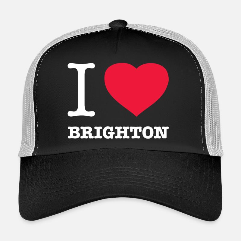 I LOVE BRIGHTON - Trucker Cap - Schwarz/Steingrau